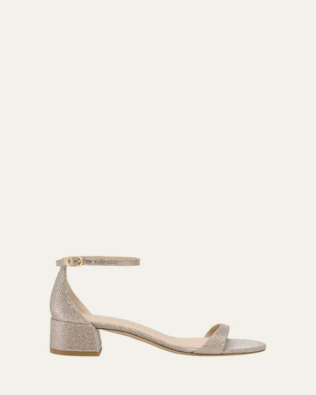 Nudist Metallic Ankle-Strap Sandals